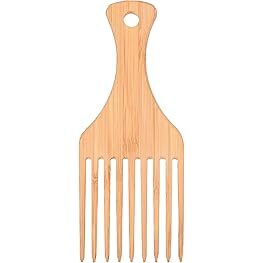 ELK Hair Brush Bamboo Afro Pick Wide Tooth Comb