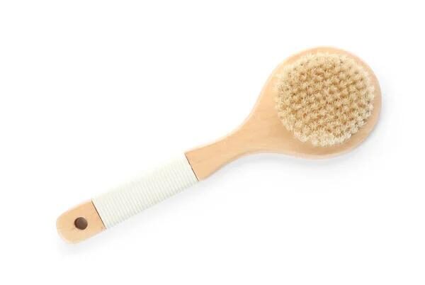 ELK Body Brush Round Bamboo Shower Scrub Brush with Nylon Rope