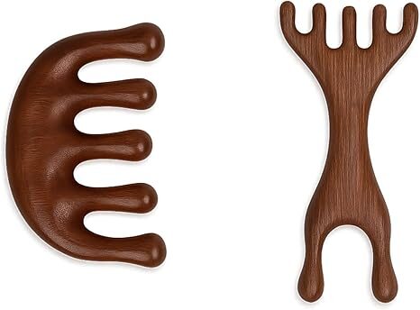 ELK Massage Brush Five Finger Wooden Head Massager