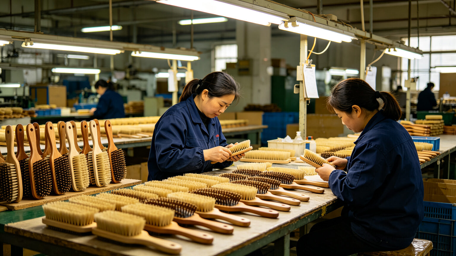 Production line at ELK brush factory