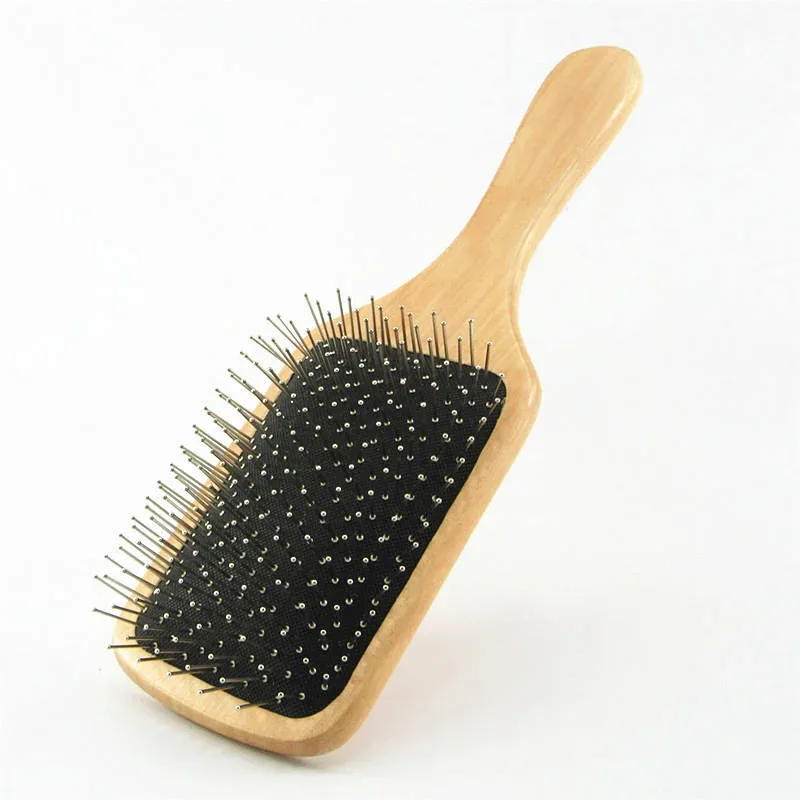 ELK Hair Brush Bamboo Or Wooden Air Bag Detangling Paddle Scalp for Hair Growth Massage Hair Brush with Metal Pins