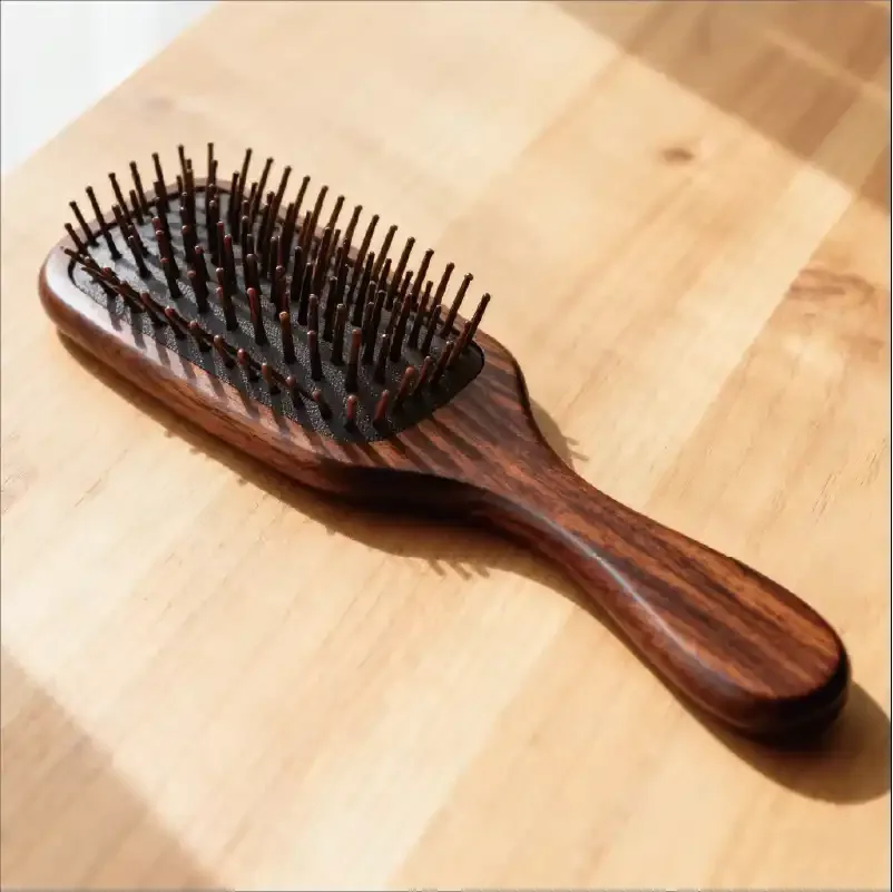 ELK wooden air cushion hair brush with dark wood grain handle