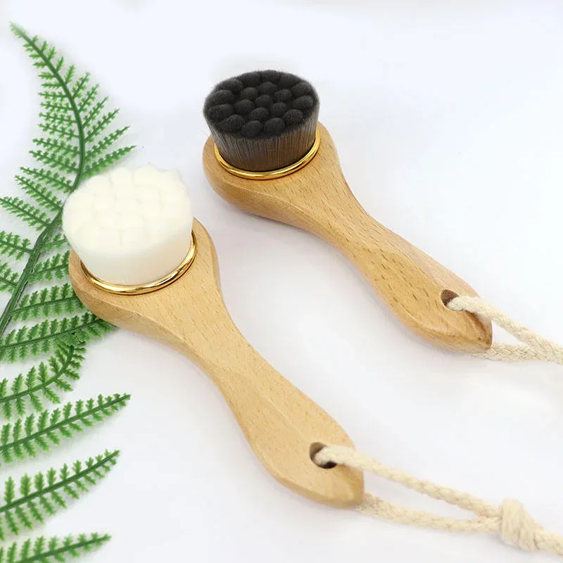 ELK Facial Brush Charcoal Wooden Face Brush With Soft Bristle