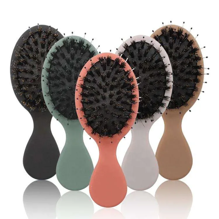 ELK Travel Size Plastic Paddle Hair Brush with Nylon Or Boar Bristle