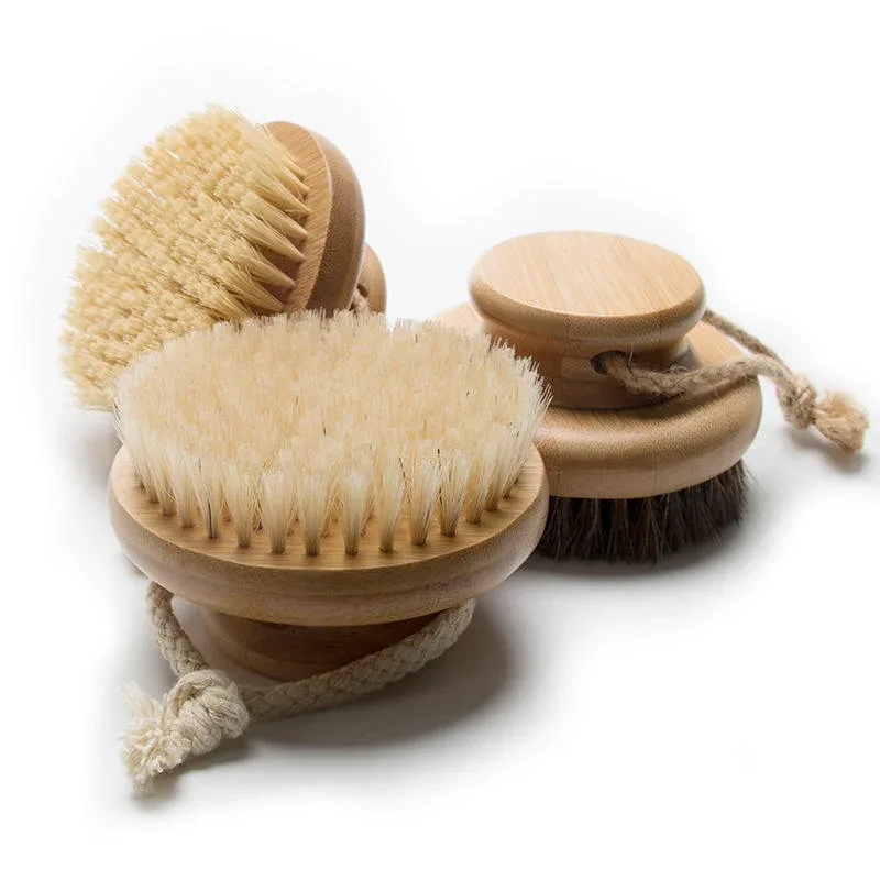 ELK Body Brush Bamboo Dry Skin Body Brush Boar Bristles Bath Brush